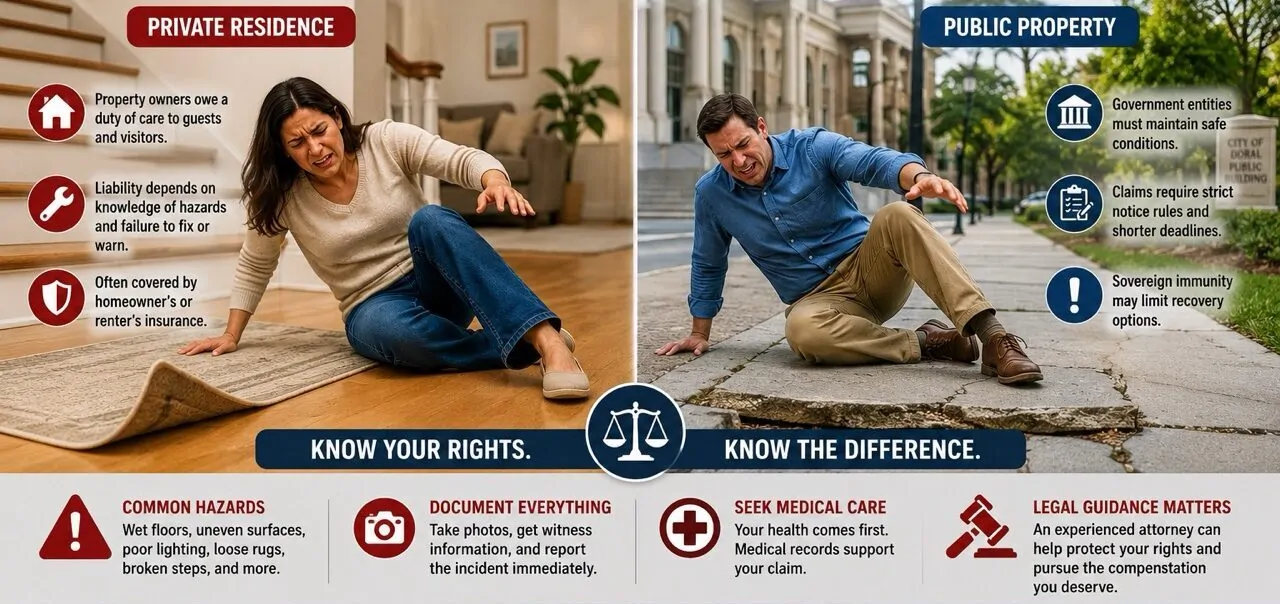 Slip and Fall Private vs Public Property: Liability Comparison
